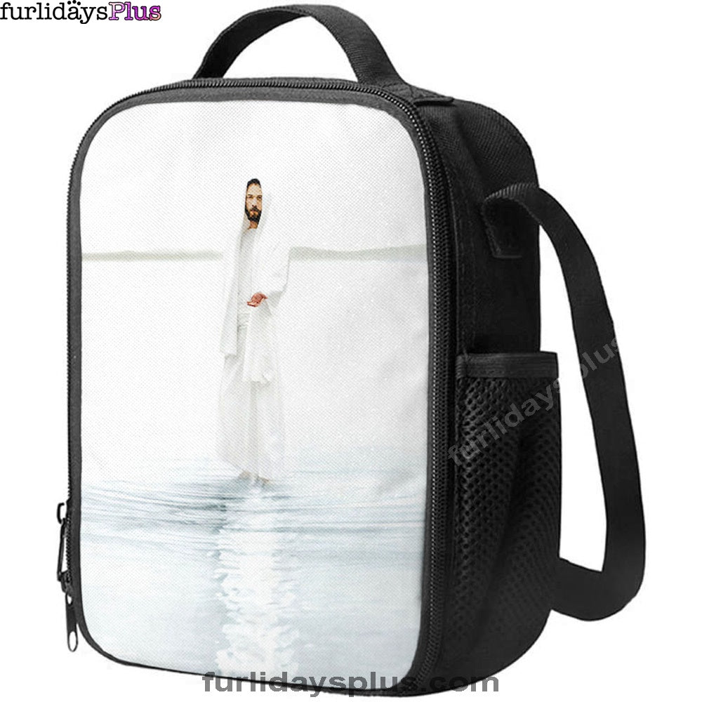 Jesus Walk On Water White Lunchbag, White Jesus Pictures, Christian Lunch Bag, Jesus Lunch Bag