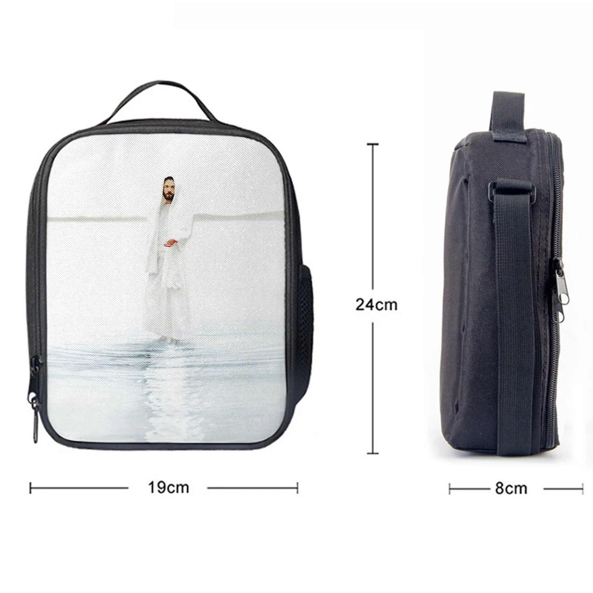 Jesus Walk On Water White Lunchbag, White Jesus Pictures, Christian Lunch Bag, Jesus Lunch Bag
