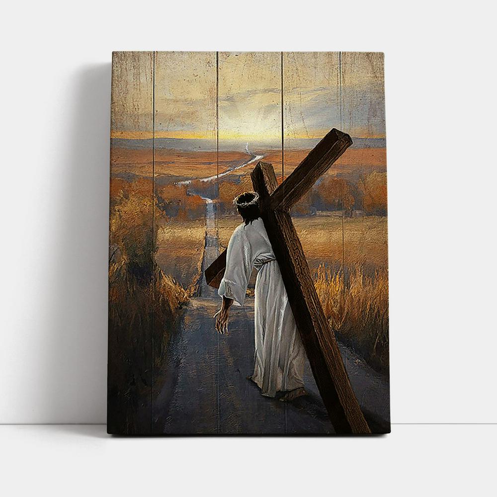 Jesus Walking On The Road To Emmaus Canvas - Christian Wall Art - Religious Home Decor