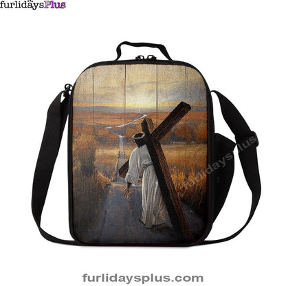 Jesus Walking On The Road To Emmaus Lunchbag, Christian Lunchbag, Religious Lunchbag