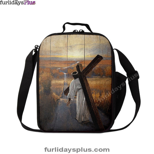Jesus Walking On The Road To Emmaus Lunchbag, Christian Lunchbag, Religious Lunchbag