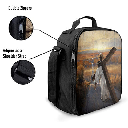 Jesus Walking On The Road To Emmaus Lunchbag, Christian Lunchbag, Religious Lunchbag