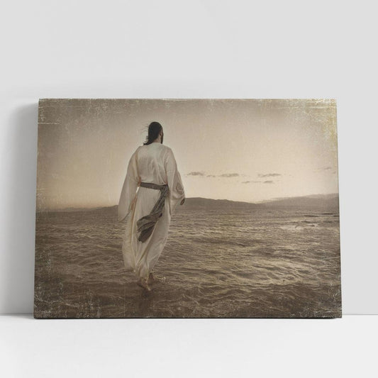Jesus Walking On Water Art Canvas, Jesus Christ Picture, Christian Gifts Home Decor