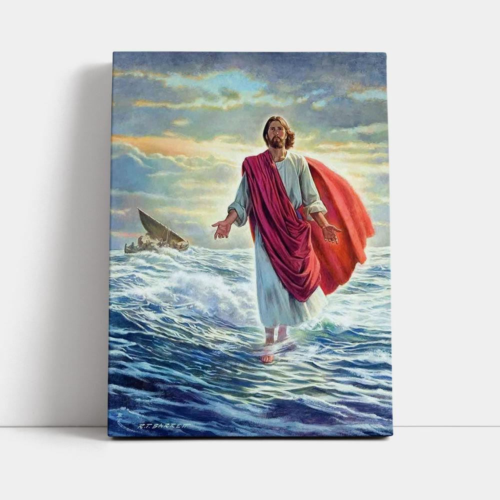 Jesus Walking On Water Canvas Prints - Religious Canvas Art - Christian Wall Decor