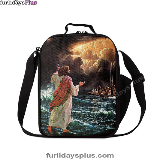Jesus Walking On Water Lunch Bag, Christian Art, Bible Verse Lunchbag, Religious Lunchbag