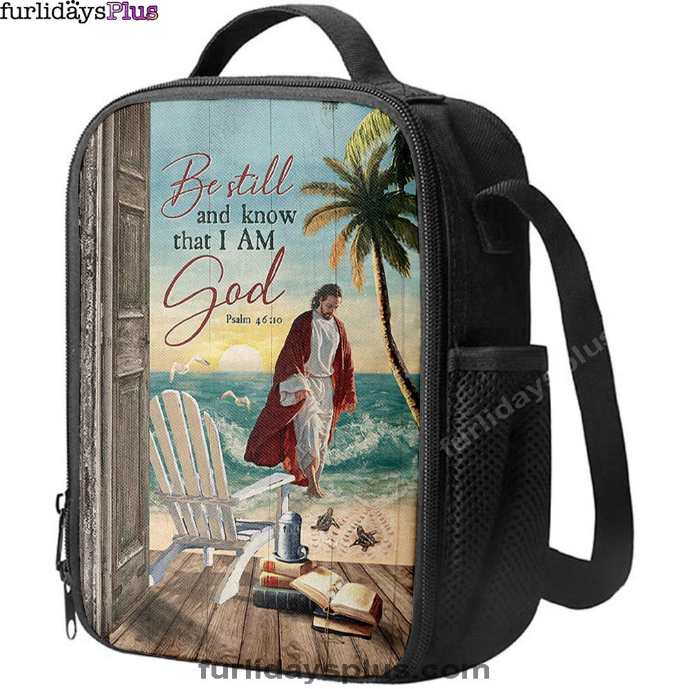 Jesus Walking On Water Lunchbag, Be Still And Know That I Am God Lunchbag, Jesus Portrait Lunchbag, Christian Lunchbag