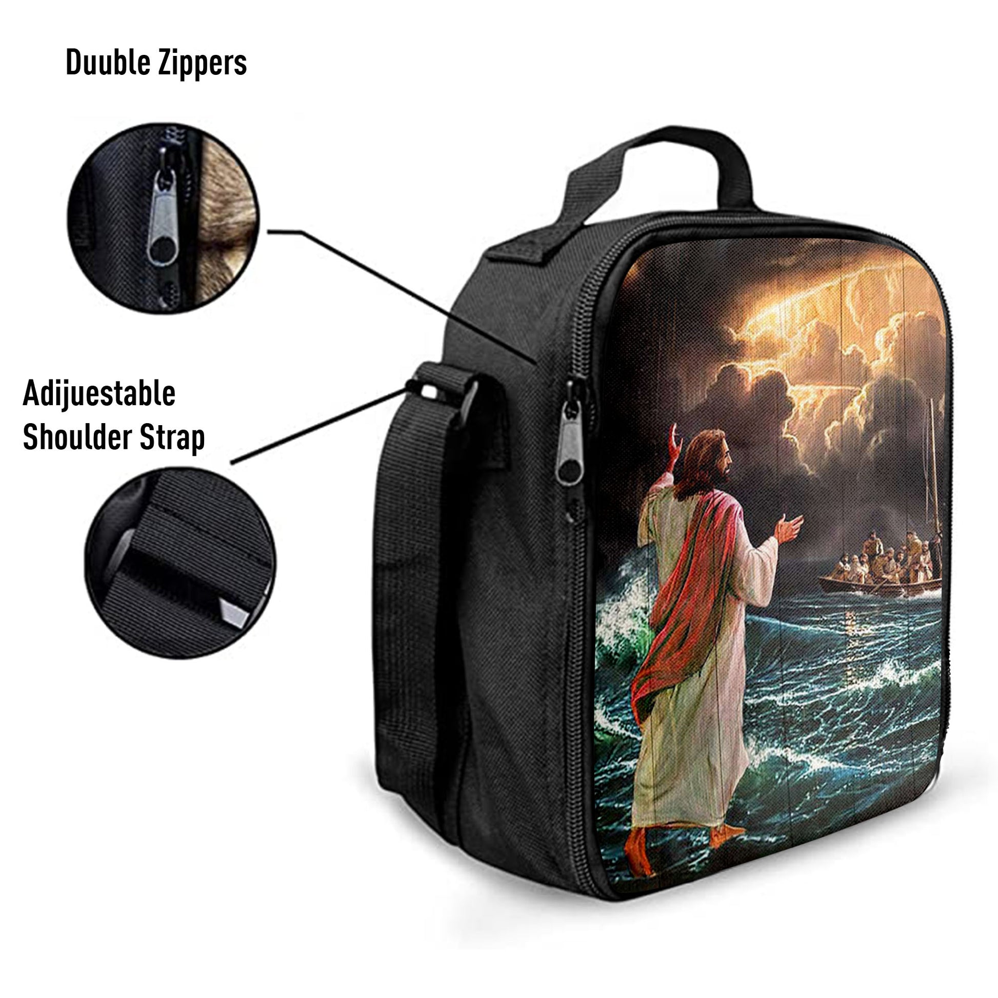 Jesus Walking On Water Lunchbag, Jesus Portrait Lunchbag, Christian Lunchbag
