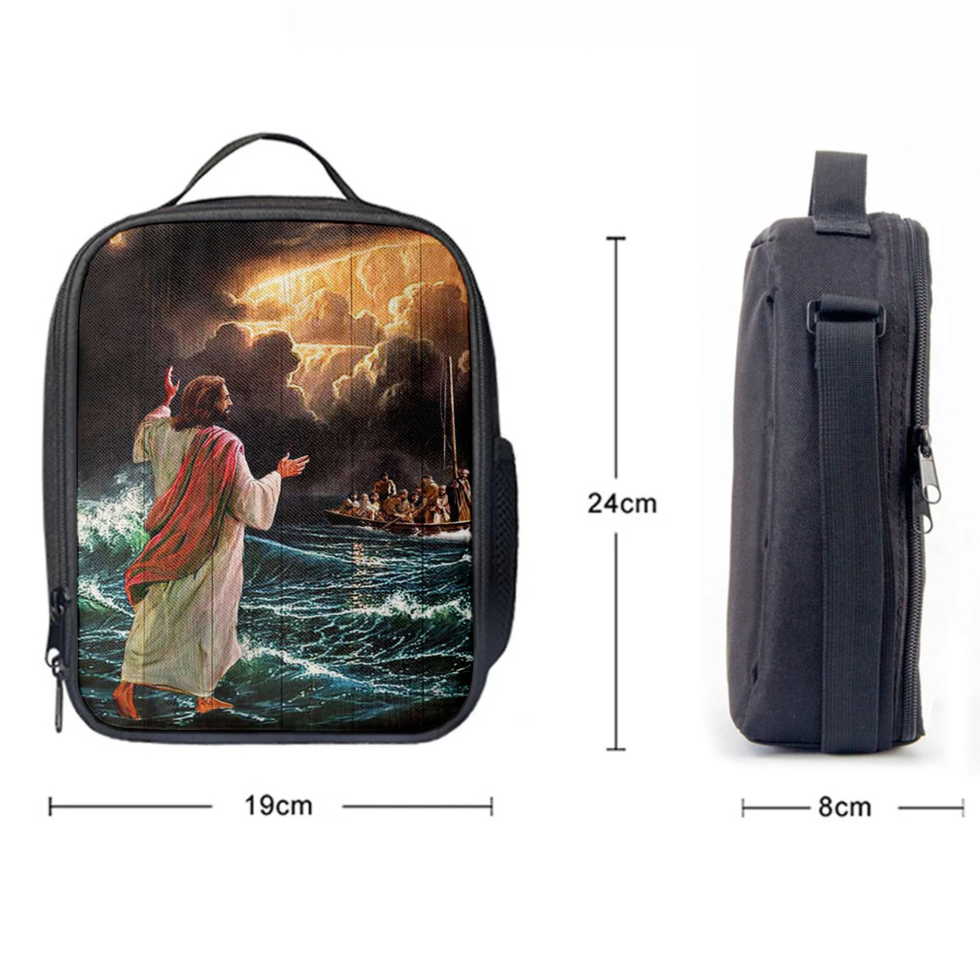 Jesus Walking On Water Lunchbag, Jesus Portrait Lunchbag, Christian Lunchbag