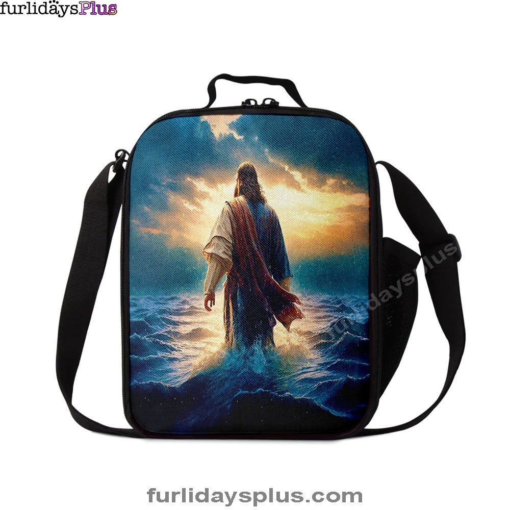 Jesus Walking On Water Lunchbag Print, Jesus Lunch Bag, Christian Lunchbag