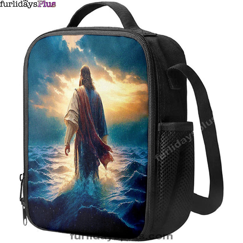 Jesus Walking On Water Lunchbag Print, Jesus Lunch Bag, Christian Lunchbag
