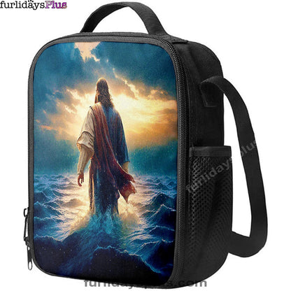 Jesus Walking On Water Lunchbag Print, Jesus Lunch Bag, Christian Lunchbag