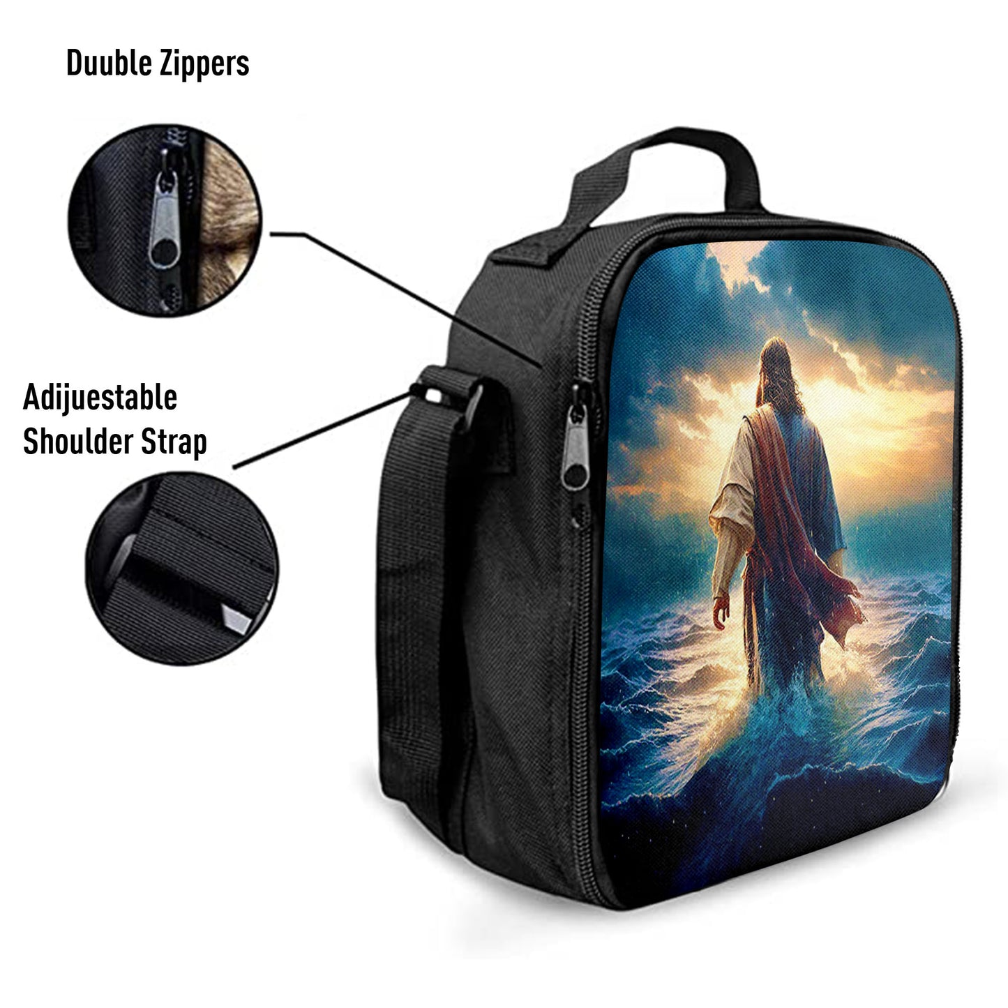 Jesus Walking On Water Lunchbag Print, Jesus Lunch Bag, Christian Lunchbag