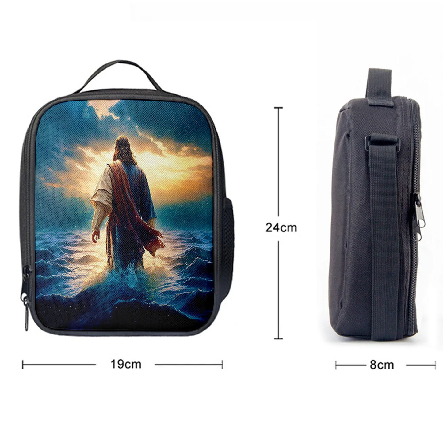 Jesus Walking On Water Lunchbag Print, Jesus Lunch Bag, Christian Lunchbag