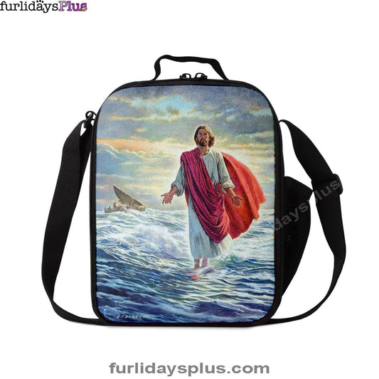 Jesus Walking On Water Lunchbag, Religious Lunch Bag, Christian Lunch Bag
