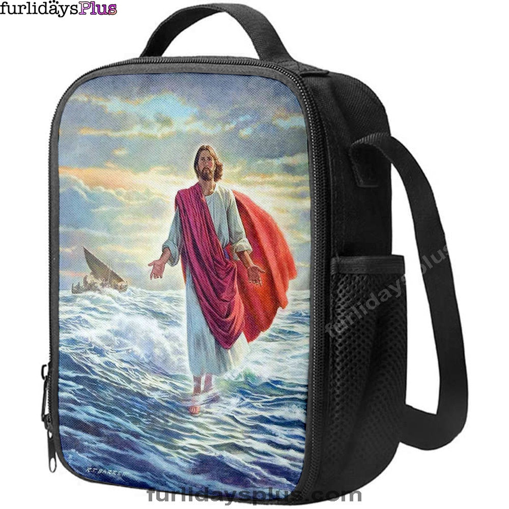 Jesus Walking On Water Lunchbag, Religious Lunch Bag, Christian Lunch Bag