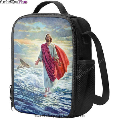 Jesus Walking On Water Lunchbag, Religious Lunch Bag, Christian Lunch Bag