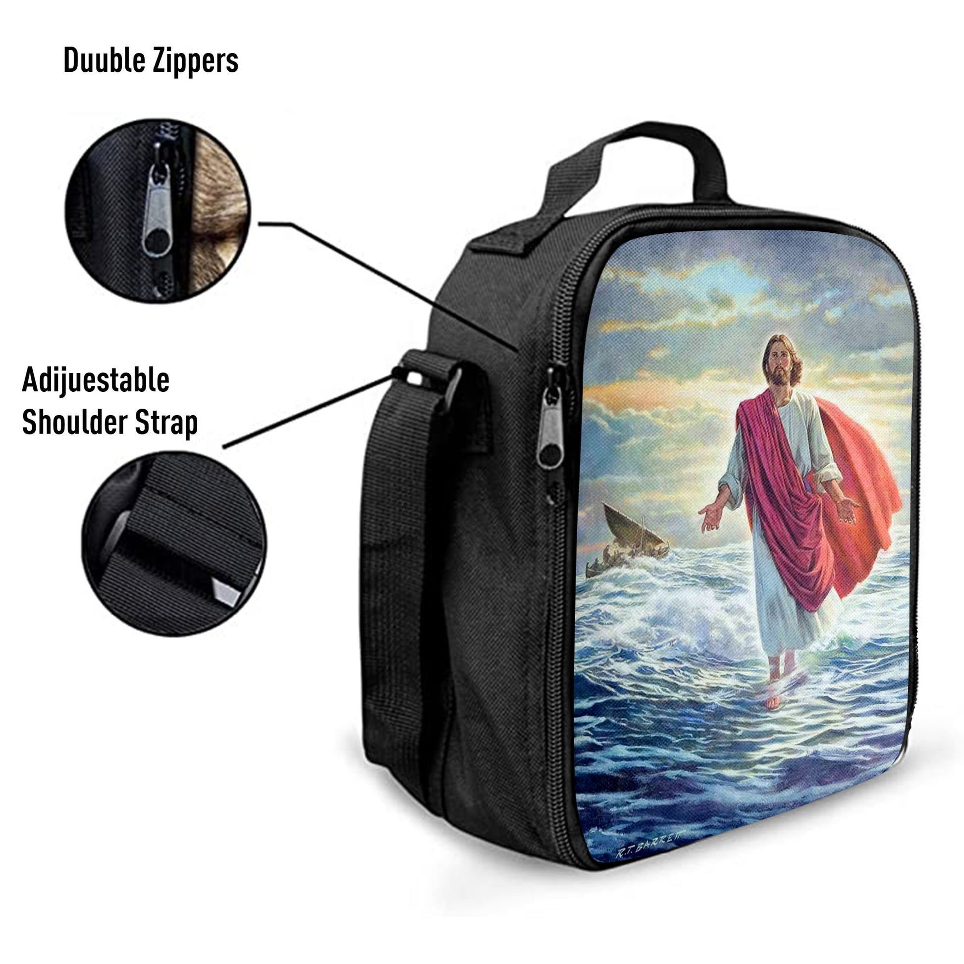 Jesus Walking On Water Lunchbag, Religious Lunch Bag, Christian Lunch Bag
