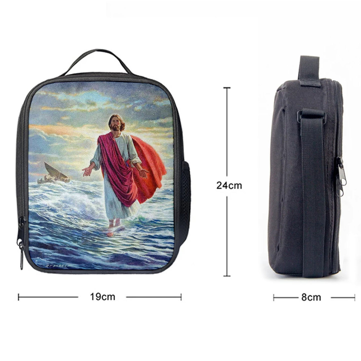 Jesus Walking On Water Lunchbag, Religious Lunch Bag, Christian Lunch Bag