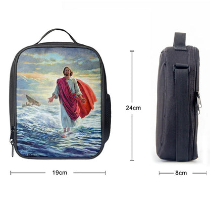 Jesus Walking On Water Lunchbag, Religious Lunch Bag, Christian Lunch Bag