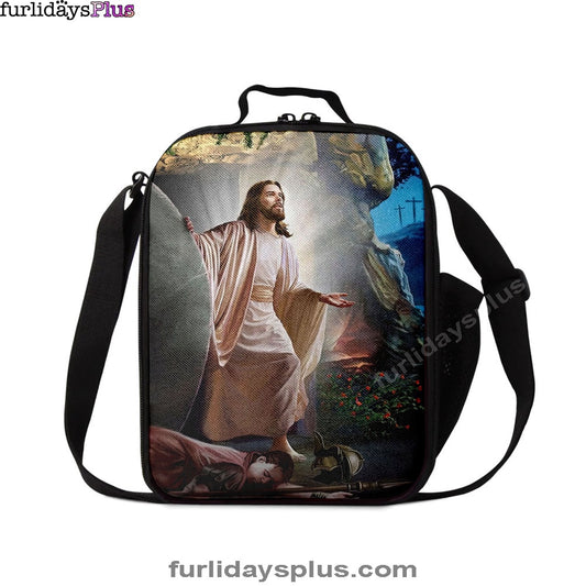 Jesus Walking Out Of Tomb Lunch Bag, Jesus Lunch Bag, Jesus Art, Christian Lunchbag