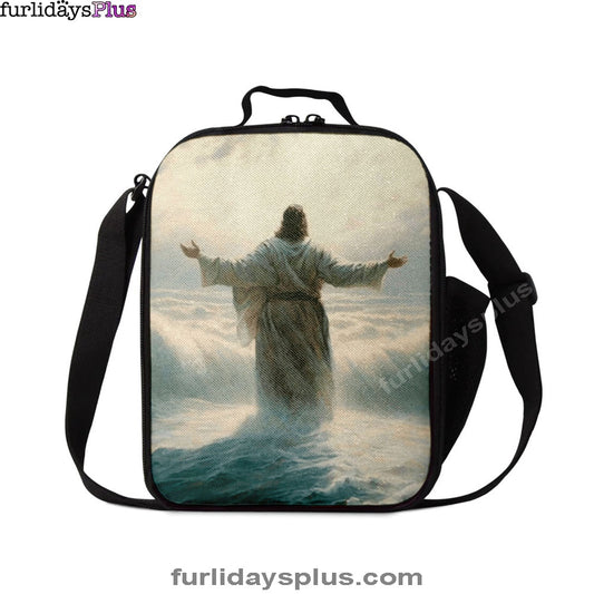 Jesus Walking Through The Sea Lunch Bag, Christian Lunchbag, Jesus Lunch Bag