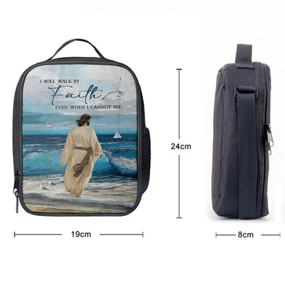 Jesus Walks I Will Walk By Faith Lunchbag, Christian Lunchbag, Bible Verse Lunch Bag
