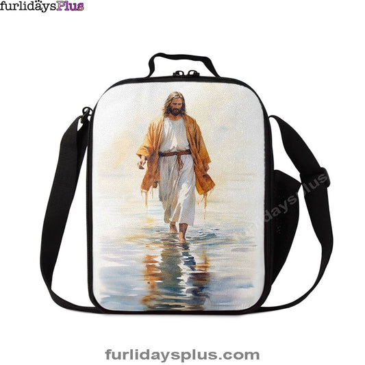 Jesus Walks On The Water Oil Painting Lunchbag, Jesus Lunch Bag, Christian Lunch Bag