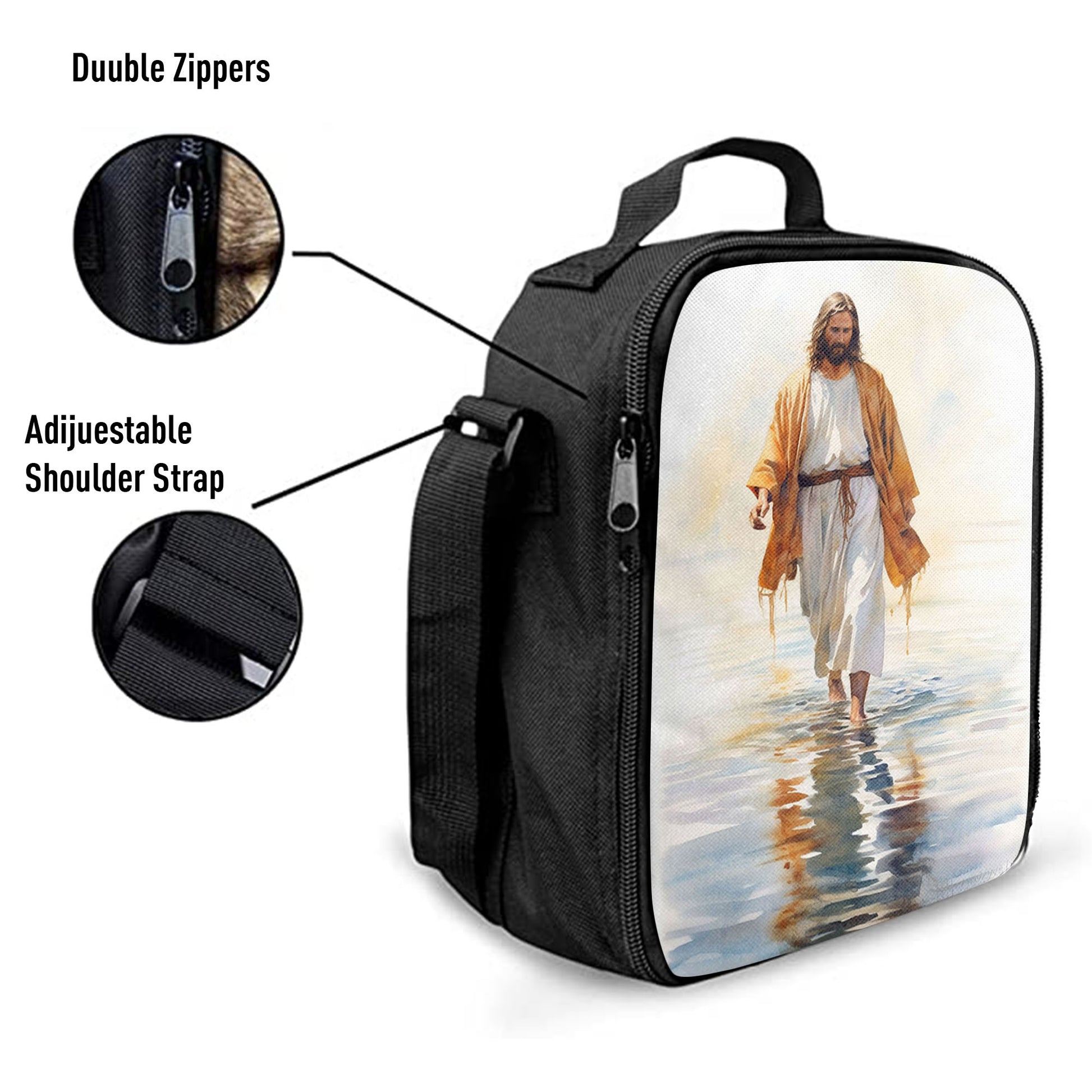 Jesus Walks On The Water Oil Painting Lunchbag, Jesus Lunch Bag, Christian Lunch Bag