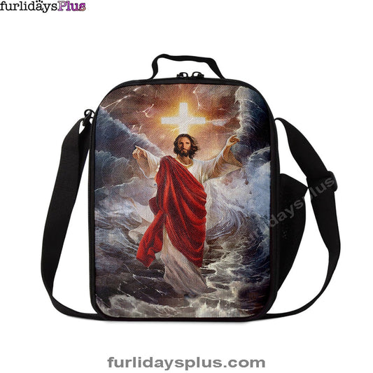 Jesus Walks On Water Cross Light Lunchbag, Jesus Portrait Lunchbag, Christian Lunchbag