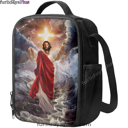 Jesus Walks On Water Cross Light Lunchbag, Jesus Portrait Lunchbag, Christian Lunchbag