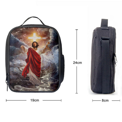 Jesus Walks On Water Cross Light Lunchbag, Jesus Portrait Lunchbag, Christian Lunchbag