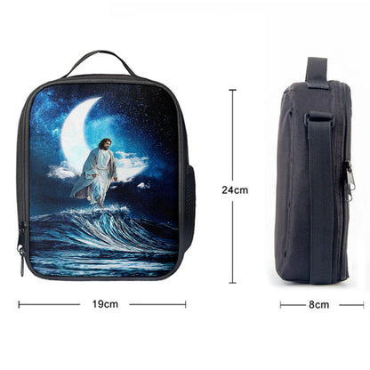 Jesus Walks On Water Lunchbag, Jesus Portrait Lunchbag, Christian Lunchbag