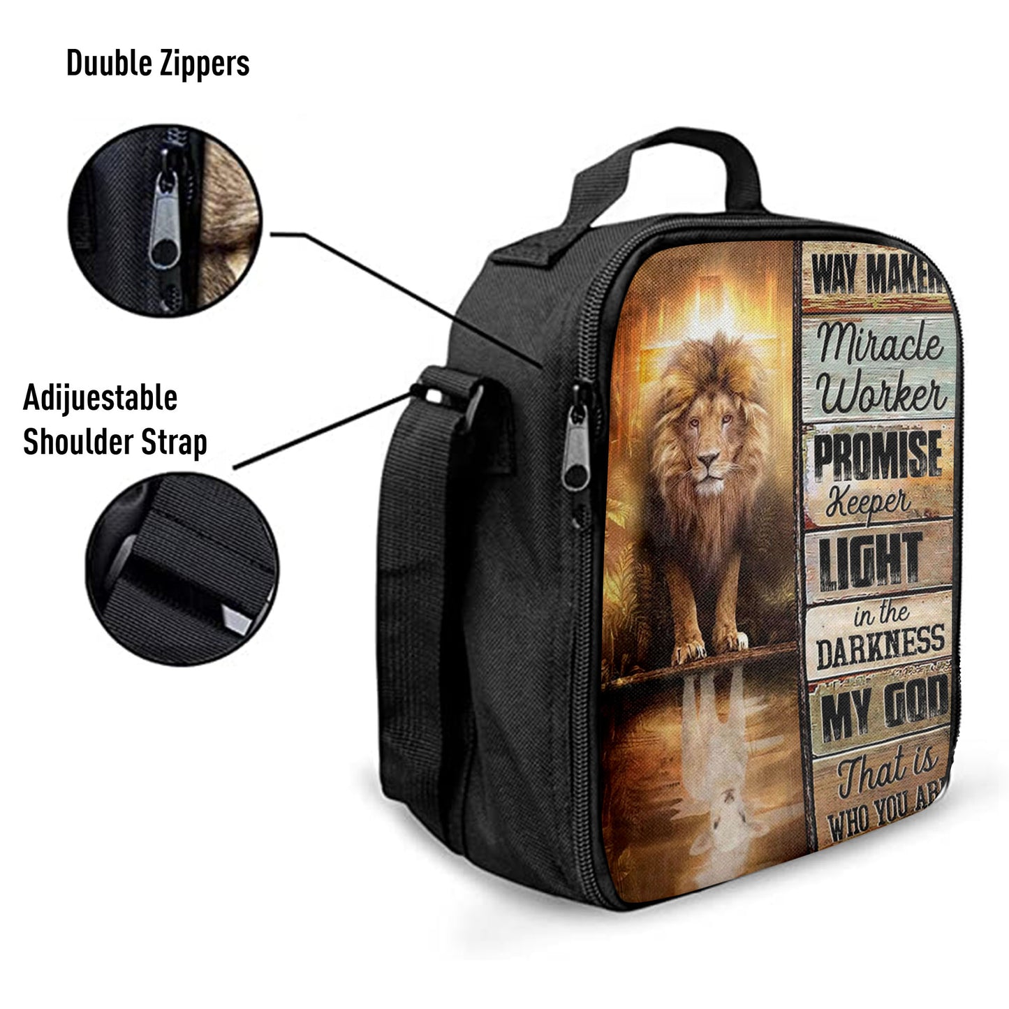 Jesus Way Maker Lion Of Judah Lunchbag, Bible Verse Lunch Bag, Scripture Lunchbag