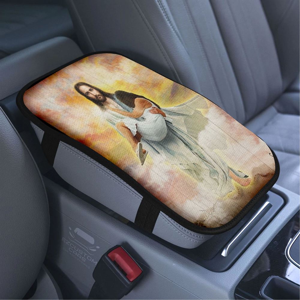 Jesus Way To Heaven Walking With Jesus Car Center Console Cover, Bible Verse Car Armrest Cover