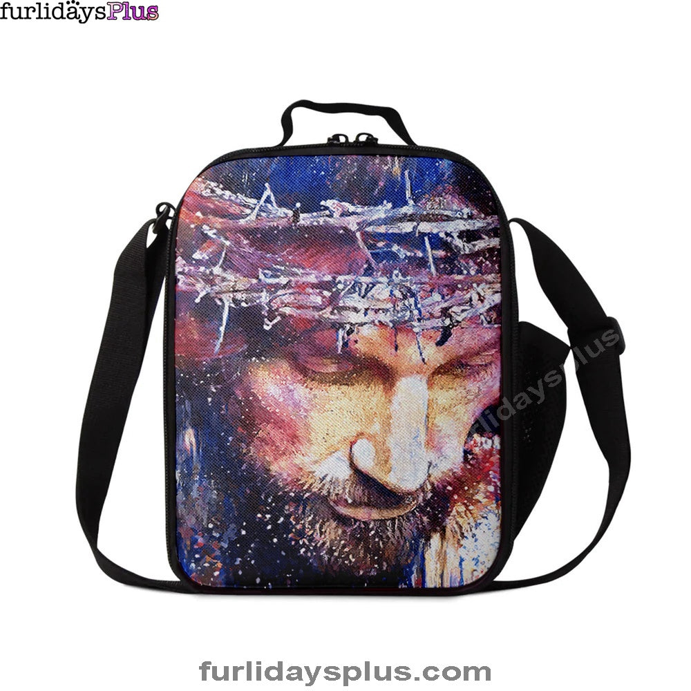 Jesus With Crown Of Thorns Lunchbag, Jesus Christ Lunch Bag, Christian Lunch Bag