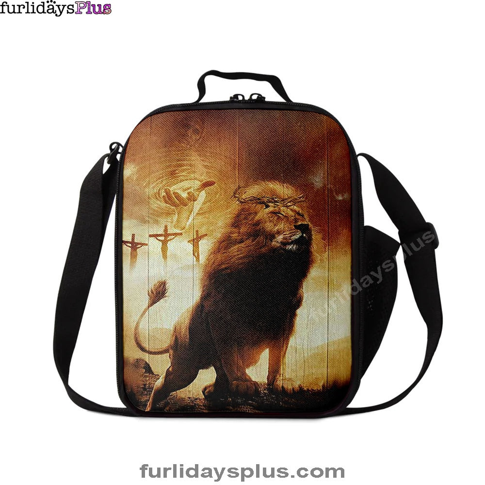 Jesus's Hand Lion Of Judah Crosses Lunchbag, Jesus Portrait Lunchbag, Christian Lunchbag