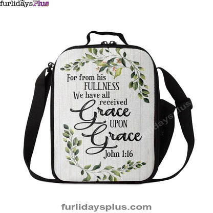 John 116 Esv Grace Upon Grace Bible Verse Lunch Bag Art, Bible Verse Lunch Bag, Scripture Lunchbag