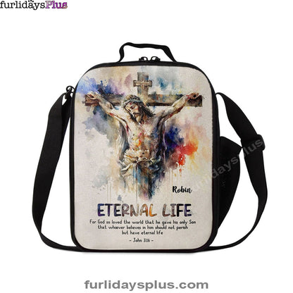 John 316 For God So Loved The World Personalized Lunchbag, Christian Lunchbag, Bible Verse Gift For Women Of God