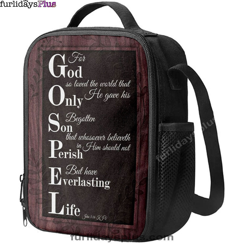 John 316 Kjv For God So Loved The World Scripture Lunchbag, Bible Verse Lunch Bag, Scripture Lunchbag