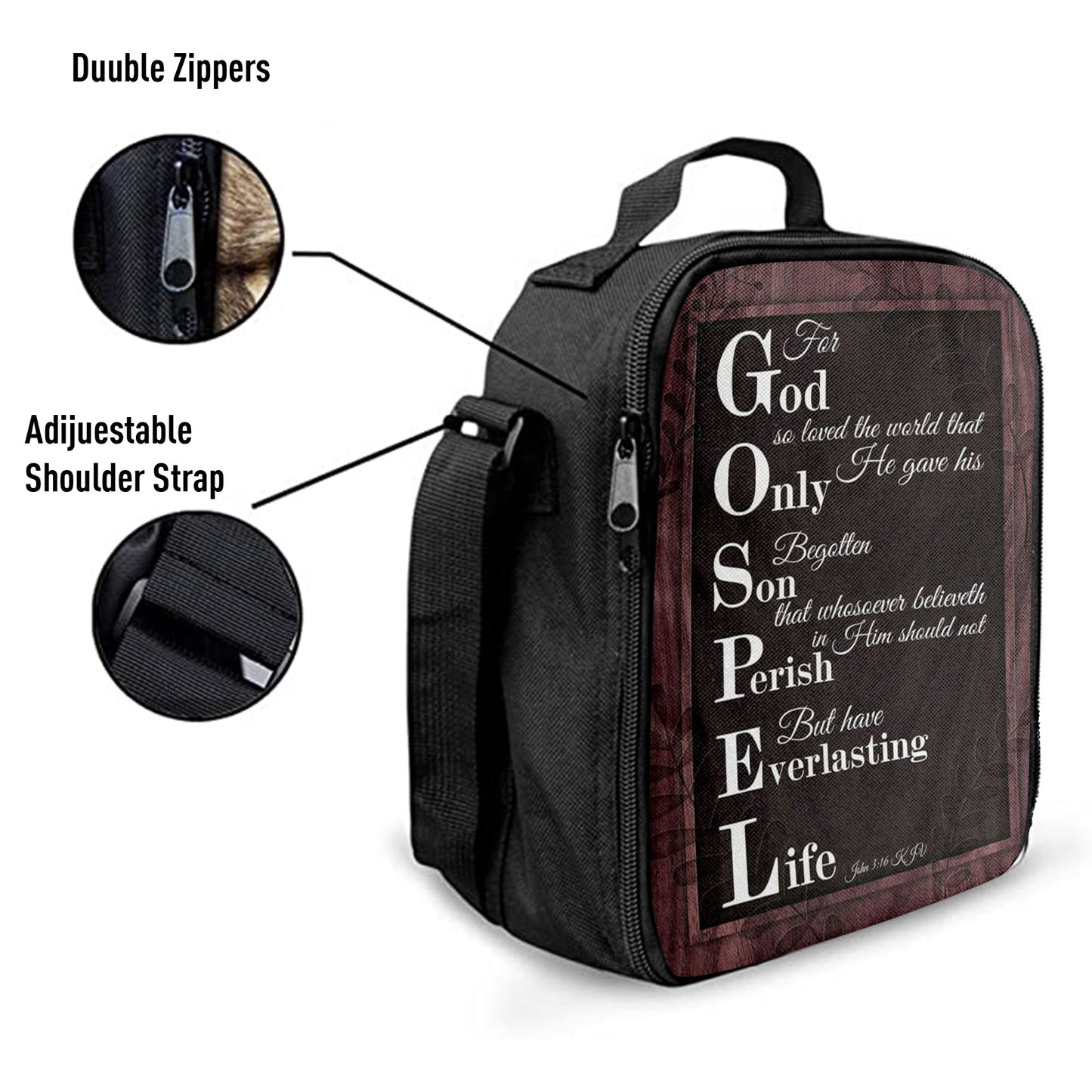 John 316 Kjv For God So Loved The World Scripture Lunchbag, Bible Verse Lunch Bag, Scripture Lunchbag