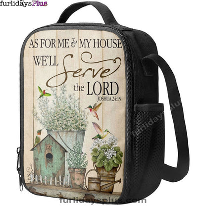 Joshua 2415 As For Me And My House Floral Hummingbird Lunchbag, Bible Verse Lunch Bag, Scripture Lunchbag