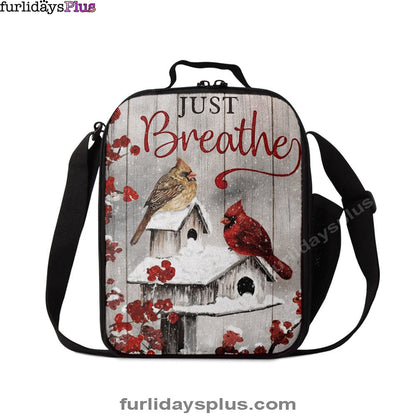 Just Breathe Cardinals Lunchbag, Christian Lunch Bag, Bible Verse Lunch Bag