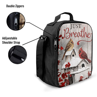 Just Breathe Cardinals Lunchbag, Christian Lunch Bag, Bible Verse Lunch Bag