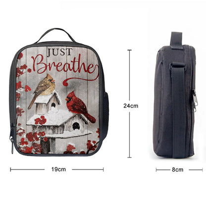 Just Breathe Cardinals Lunchbag, Christian Lunch Bag, Bible Verse Lunch Bag
