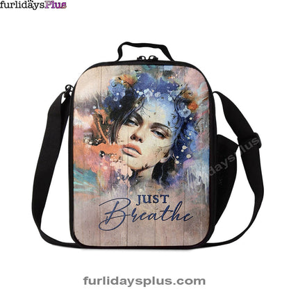 Just Breathe Lunchbag, Bible Verse Lunch Bag, Inspirational Art, Christian Lunchbag