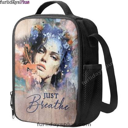 Just Breathe Lunchbag, Bible Verse Lunch Bag, Inspirational Art, Christian Lunchbag