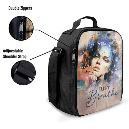 Just Breathe Lunchbag, Bible Verse Lunch Bag, Inspirational Art, Christian Lunchbag