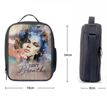 Just Breathe Lunchbag, Bible Verse Lunch Bag, Inspirational Art, Christian Lunchbag