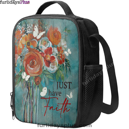 Just Have Faith Roses Lunchbag, Christian Lunch Bag, Bible Verse Lunch Bag