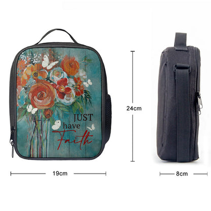 Just Have Faith Roses Lunchbag, Christian Lunch Bag, Bible Verse Lunch Bag